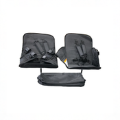 Shop Wonderfold W2 Luxe Multifunctional Double Stroller Wagon, 2025, Black Frame with Brown Handlebar, Volcanic Black Fabric at GoodBuy Gear