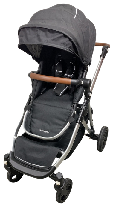 Shop Mockingbird Single to Double 2.0 Stroller, 2024, Black, Silver With Penny Leather, Windowpane at GoodBuy Gear