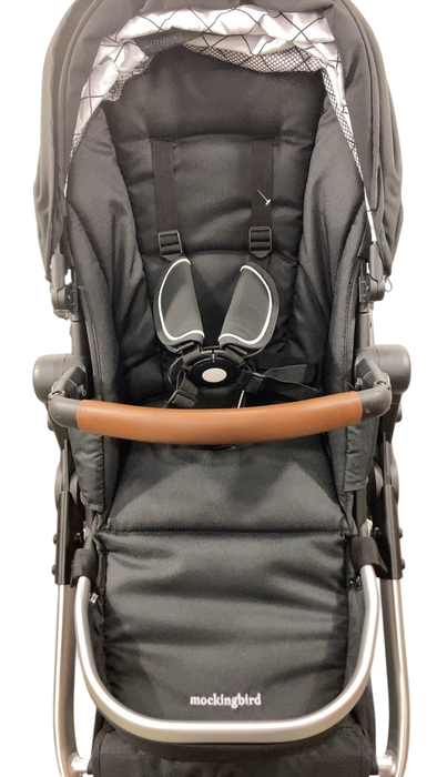 Shop Mockingbird Single to Double 2.0 Stroller, 2024, Black, Silver With Penny Leather, Windowpane at GoodBuy Gear