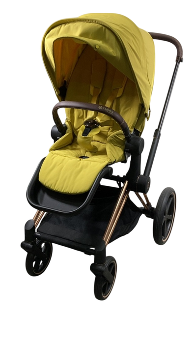 Shop Cybex PRIAM Stroller, 2022, Mustard Yellow, Rosegold at GoodBuy Gear