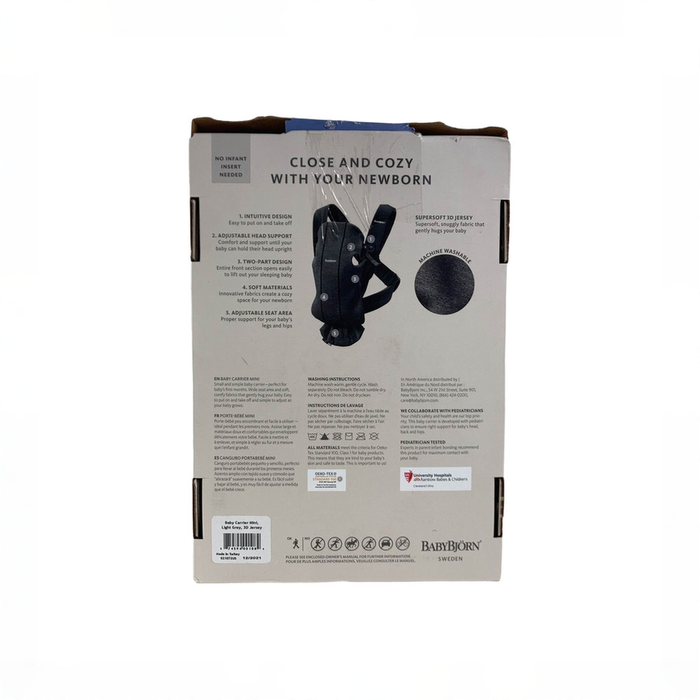 Shop BabyBjorn Baby Carrier Mini, Light Gray 3D Jersey at GoodBuy Gear