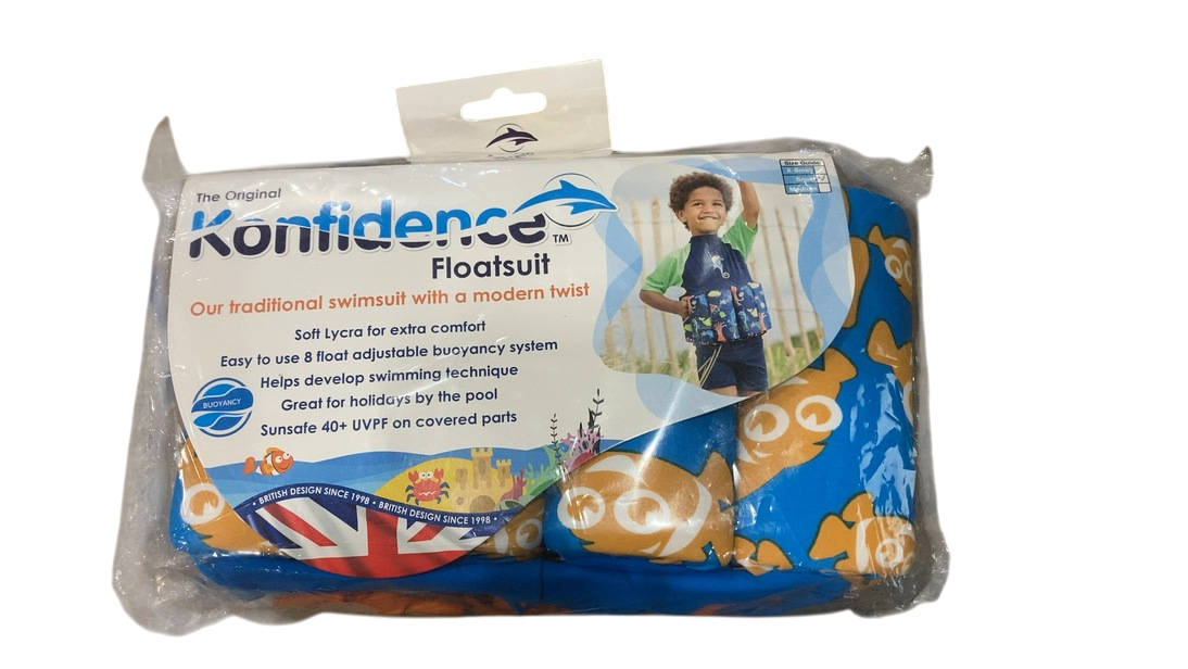 Shop Konfidence Floatsuit, 2-3yrs/Small, Blue Cyan Clownfish at GoodBuy Gear