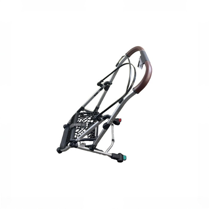 Shop DRAFT - UPPAbaby MINU V2 Stroller Frame, 2025, Silver with Saddle Leather at GoodBuy Gear