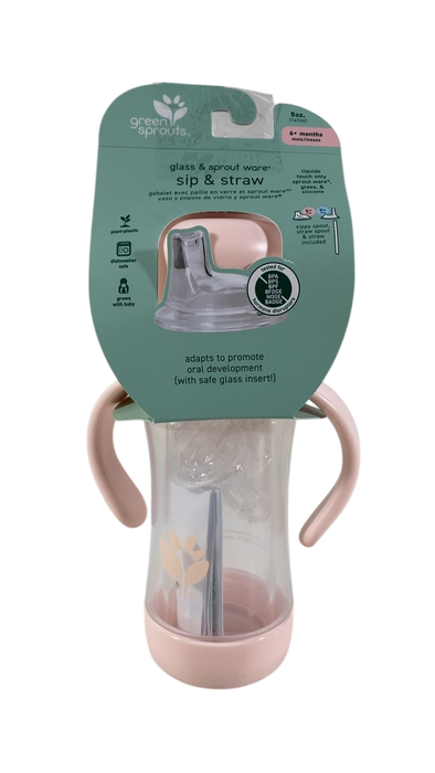 Shop Green Sprouts Glass Sip And Straw Cup, Pink at GoodBuy Gear
