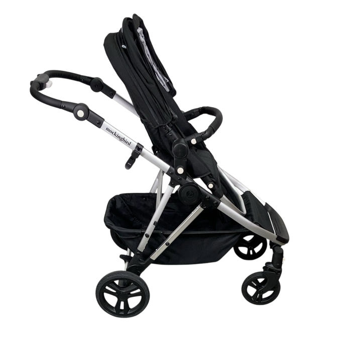 Shop Mockingbird Single to Double 2.0 Stroller, 2024, Black, Silver With Black Leather, Watercolor Drops at GoodBuy Gear
