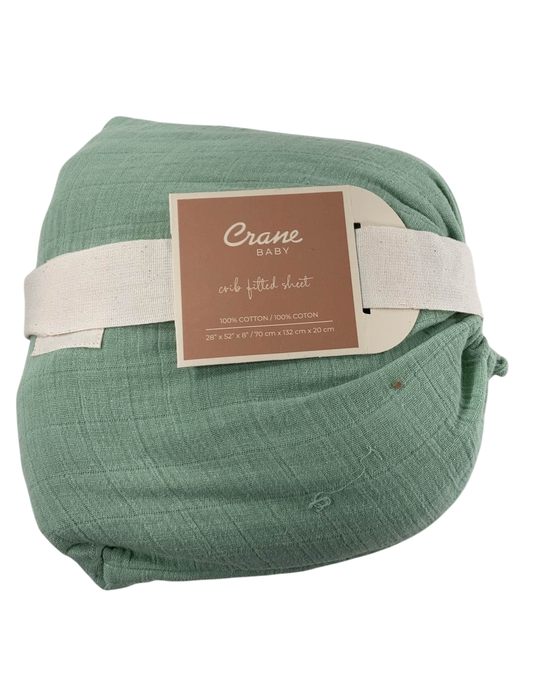Shop Crane Baby Crib Fitted Sheet, Evergreen at GoodBuy Gear