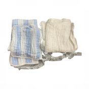 Shop HardNok Organic Muslin Hooded Baby Bath Towel 4 Piece Set, Blue Striped and White at GoodBuy Gear