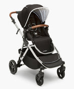 used Mockingbird Single to Double Stroller, 2021, Silver with Penny Leather, Windowpane, Black 