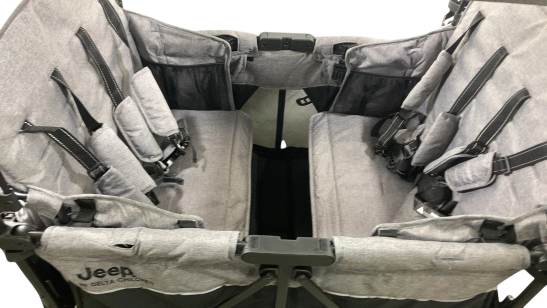 Shop Delta Children Jeep Deluxe Wrangler Wagon Stroller with Cooler Bag and Parent Organizer, 4 Seater, Grey at GoodBuy Gear
