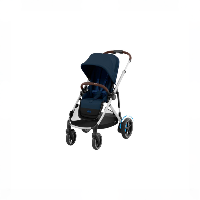 Shop Cybex e-Gazelle S Stroller, 2024, Ocean Blue, Silver at GoodBuy Gear