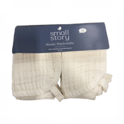 Shop Small Story Cotton Muslin Washcloths, White at GoodBuy Gear