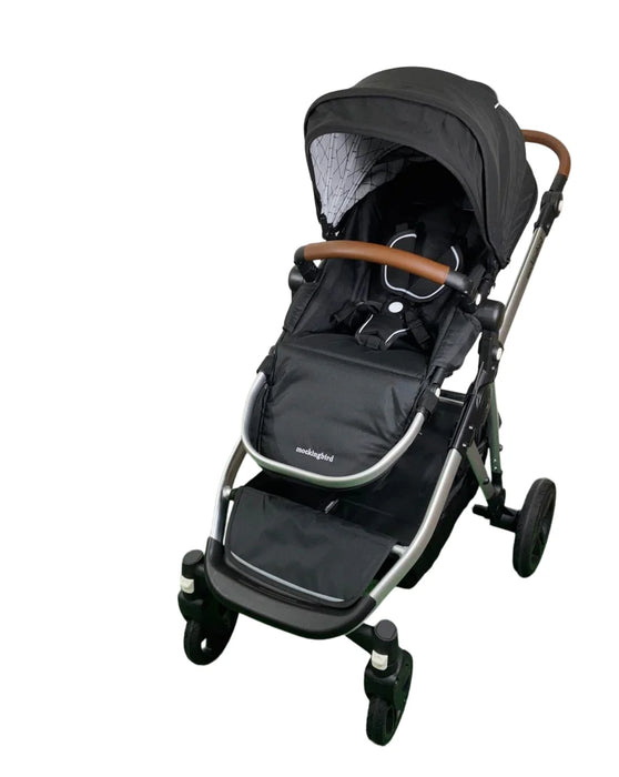 Mockingbird Single to Double 2.0 Stroller, Black, Windowpane, Silver With Penny Leather, 2025