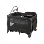 Shop Monbebe Play Yard with Full-Size Rocking Bassinet, Castle Point at GoodBuy Gear