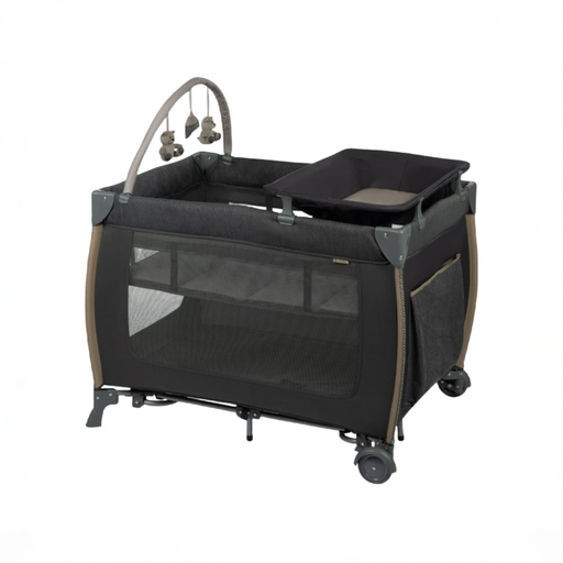 Shop Monbebe Play Yard with Full-Size Rocking Bassinet, Castle Point at GoodBuy Gear