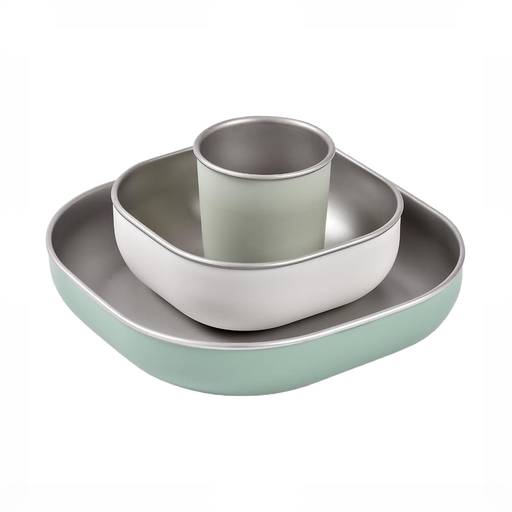 Shop Beaba Stainless Steel Meal Set, Sage Green at GoodBuy Gear