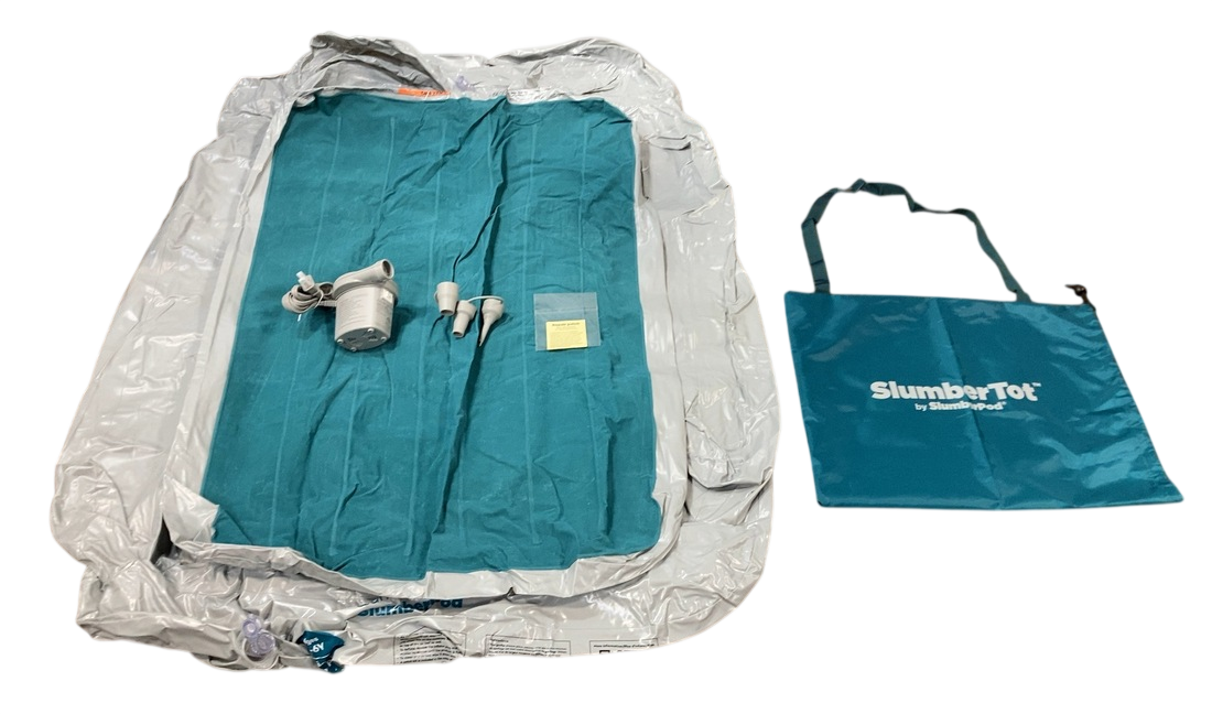 Shop SlumberPod SlumberTot Inflatable Toddler Bed, Gray/Teal at GoodBuy Gear