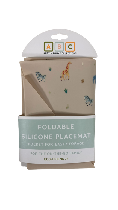 Shop Austin Baby Co Silicone Foldable Placemat, Safari Warm Cream at GoodBuy Gear