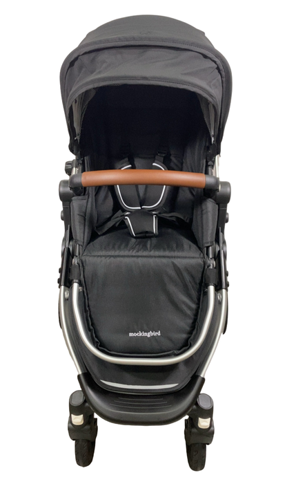 Shop Mockingbird Single 2.0 Stroller, 2024, Black, Silver With Penny Leather, Watercolor Drops at GoodBuy Gear