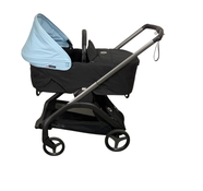 Shop Bugaboo Dragonfly Bassinet and Seat Stroller, Midnight Black, Graphite, Skyline Blue, 2024 HIDDEN SEAT REQ 5.19 at GoodBuy Gear
