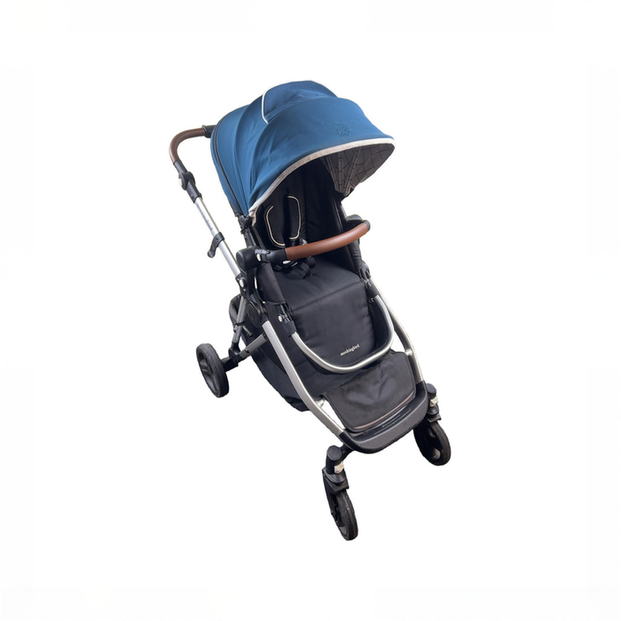 Shop Mockingbird Single to Double Stroller, 2022, Sea, Silver/Brown, Windowpane at GoodBuy Gear
