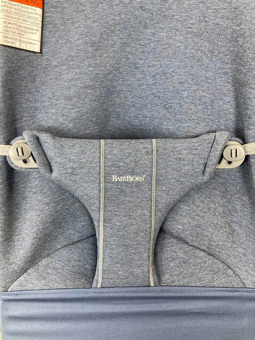 Shop BabyBjorn Bouncer Bliss, Dove Blue 3D Jersey, Dark Gray Frame at GoodBuy Gear