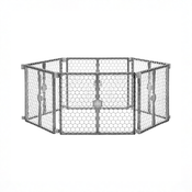 Shop Regalo 2-in-1 Plastic Play Yard and Safety Gate, Gray at GoodBuy Gear