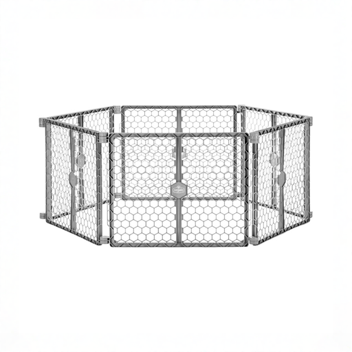 Shop Regalo 2-in-1 Plastic Play Yard and Safety Gate, Gray at GoodBuy Gear
