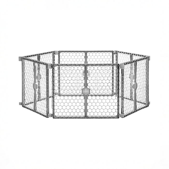 Shop Regalo 2-in-1 Plastic Play Yard and Safety Gate, Gray at GoodBuy Gear