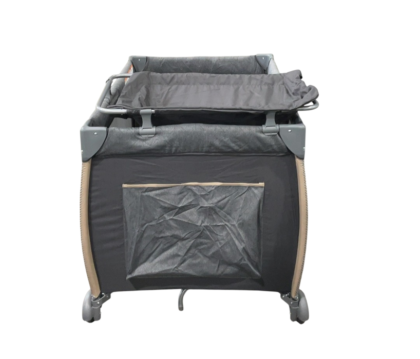 Shop Monbebe Play Yard with Full-Size Rocking Bassinet, Castle Point at GoodBuy Gear