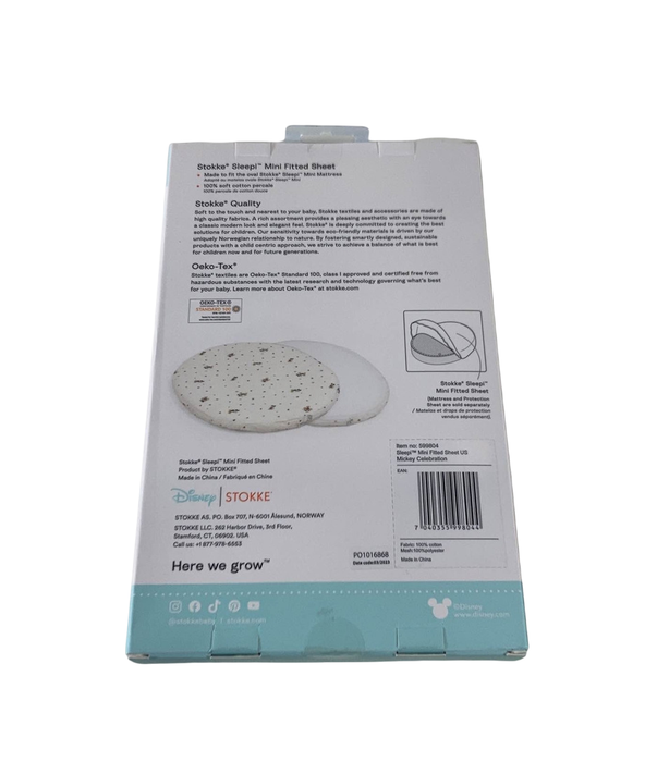 Shop Stokke Sleepi Mini Fitted Sheet, Mickey Celebration, V3 at GoodBuy Gear