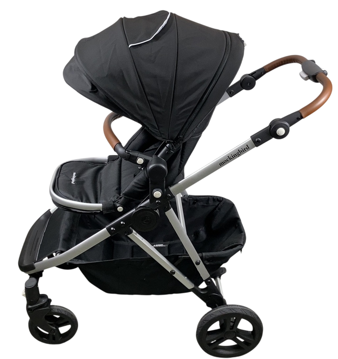 Shop Mockingbird Single to Double 2.0 Stroller, 2024, Black, Silver With Penny Leather, Windowpane at GoodBuy Gear