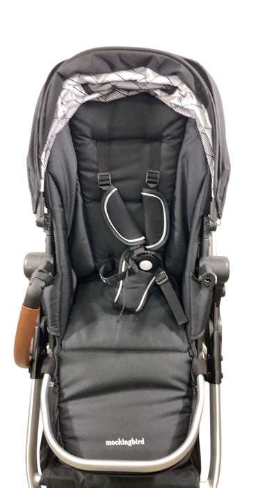 Shop Mockingbird Single to Double 2.0 Stroller, 2025, Black, Silver With Penny Leather, Windowpane at GoodBuy Gear