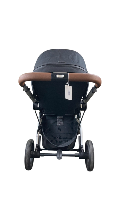 Shop Cybex Balios S Lux Stroller, 2020, Deep Black, Silver with Brown Leather at GoodBuy Gear