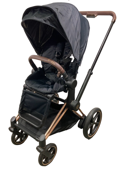 Cybex E-PRIAM Electric Stroller, 2019, Deep Black, Rosegold, Without Battery