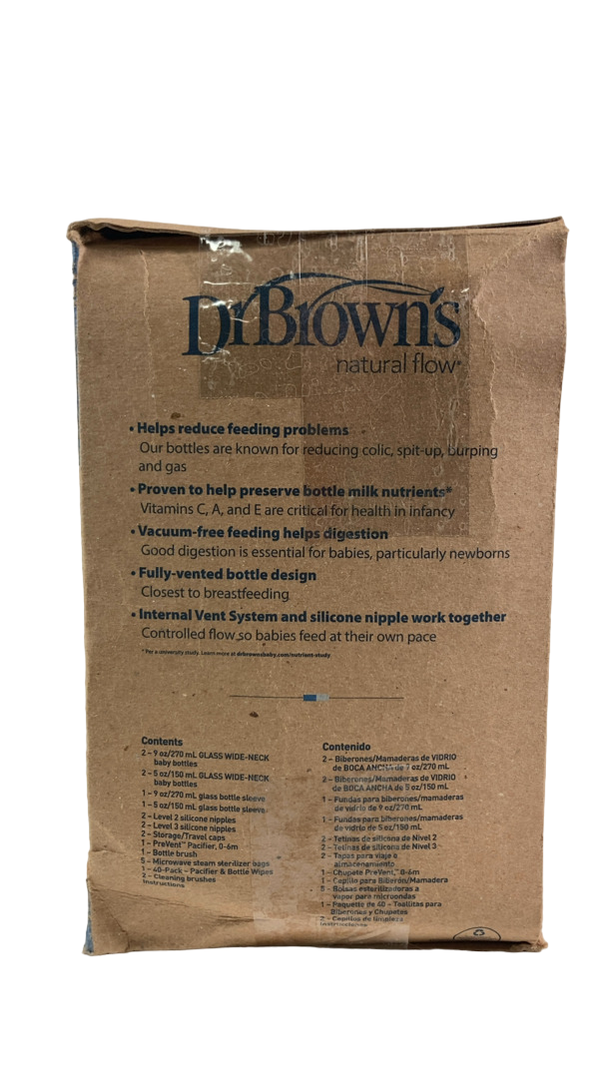 Dr. Brown's Natural Flow AntiColic Options+ WideNeck Glass Baby Bott