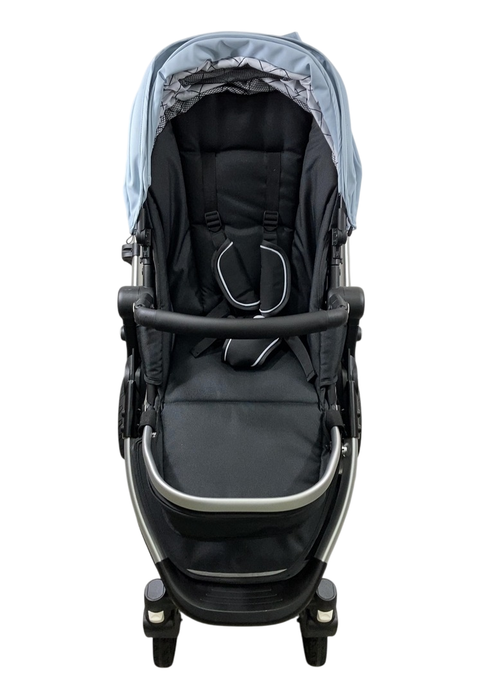 Shop Mockingbird Single 2.0 Stroller, Sky, Windowpane, Silver With Black Leather, 2024 at GoodBuy Gear