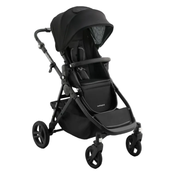 Shop Mockingbird Single to Double 3.0 Stroller, 2025, Black Windowpane, Charcoal with Black Leather at GoodBuy Gear