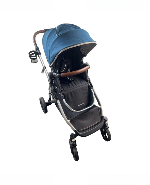 Shop Mockingbird Single to Double Stroller, 2021, Sea, Silver with Brown Leather, Windowpane at GoodBuy Gear