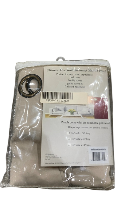 Shop Ricardo Trading Ultimate Grommet Shorty Blackout Panel Curtain, 56"x36", Putty at GoodBuy Gear
