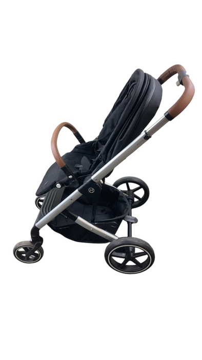 Shop Cybex Balios S Lux Stroller, 2020, Deep Black, Silver with Brown Leather at GoodBuy Gear