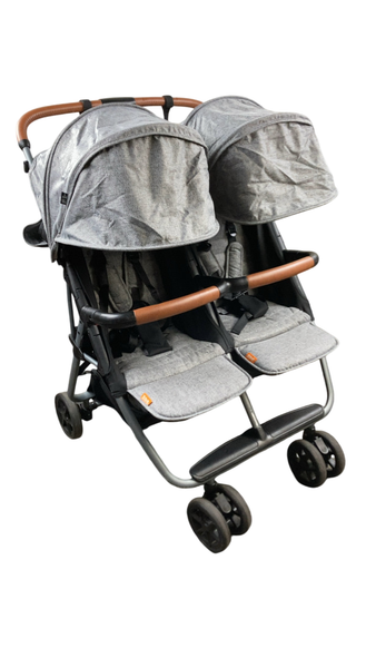 zoe.double.stroller Zoe Twin V1 Double Stroller, Luxe Grey