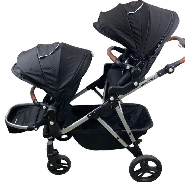 Shop Mockingbird Single to Double 2.0 Stroller with 2nd Seat, Black, Windowpane, Silver With Penny Leather, 2024 at GoodBuy Gear