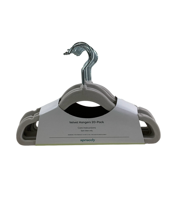 Shop Sprucely Velvet Hangers 20 Pack, Grey at GoodBuy Gear