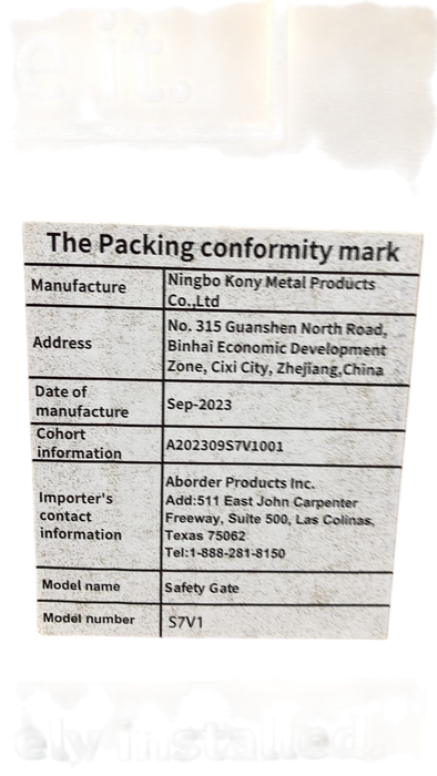 Shop Cumbor Safety Gate, White, 29.7" to 46", S7V1 at GoodBuy Gear