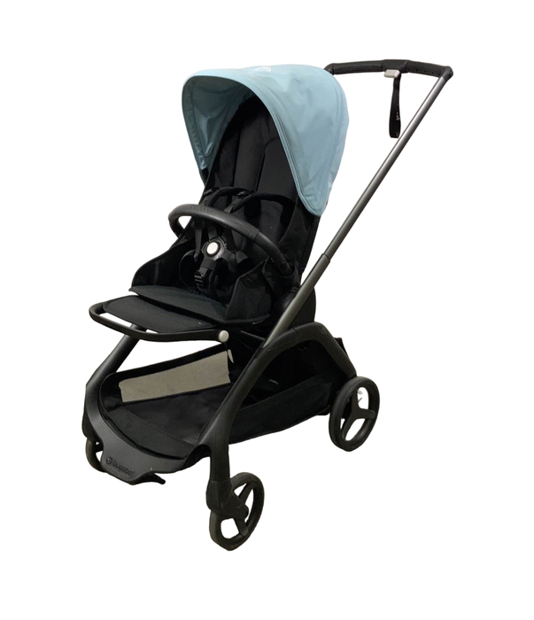 secondhand Bugaboo Dragonfly Bassinet and Seat Stroller, 2023, Graphite, Midnight Black, Skyline Blue