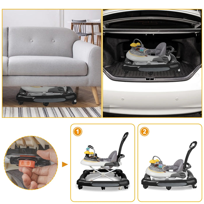 EONROACOO 4 in 1 Baby Walker, Black