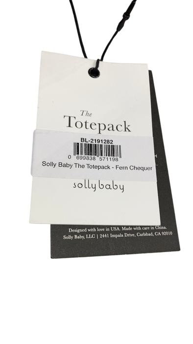 Shop Solly Baby The Totepack, Fern Chequer at GoodBuy Gear