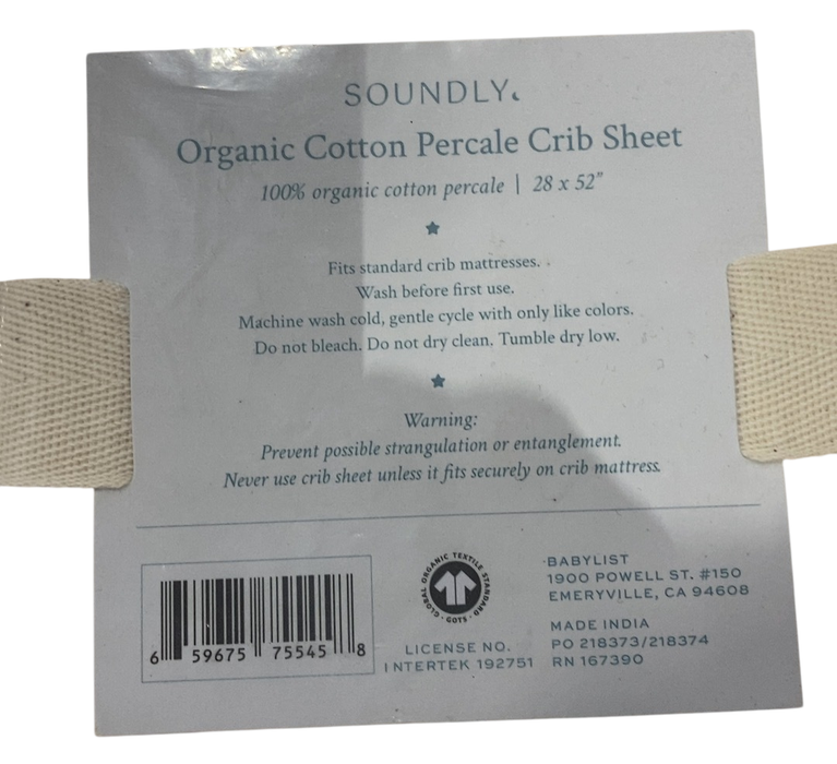 Shop Soundly Percale Organic Crib Sheet, Tan Gingham at GoodBuy Gear