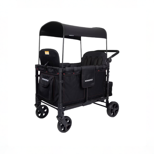 Shop Wonderfold W4 Elite Stroller Wagon, 2025, Black with Red Stitching at GoodBuy Gear