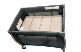 Shop Monbebe Play Yard with Full-Size Rocking Bassinet, Castle Point at GoodBuy Gear